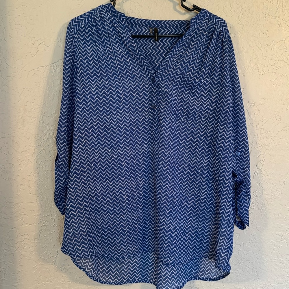Blue & White Chevron Maurices Top